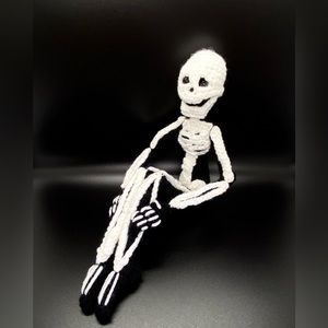 Handmade crocheted skeleton sprite